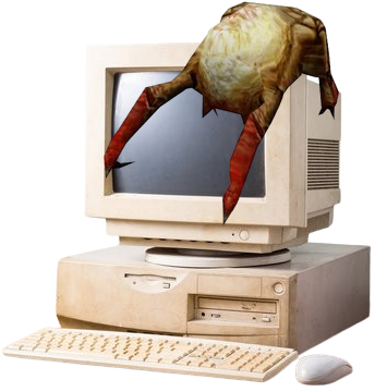 Headcrab attacking old PC